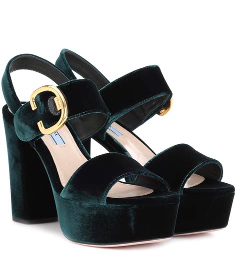 prada velvet platform sandals harrods|Womens Prada Sandals .